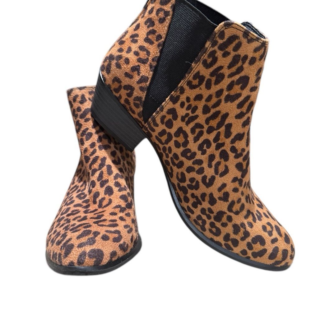 Esprit Leopard Print Ankle Boots, Size 7.5